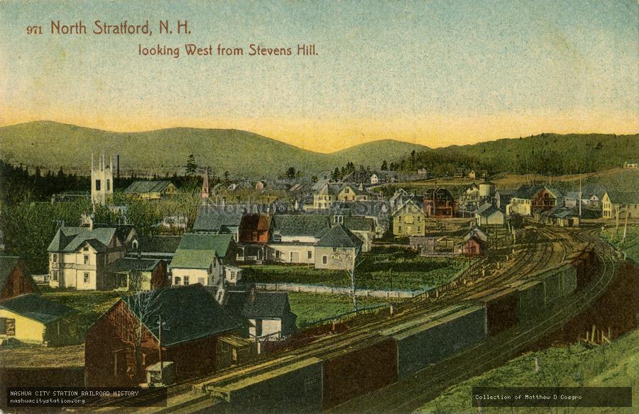 Postcard: North Stratford, New Hampshire looking West from Stevens Hill